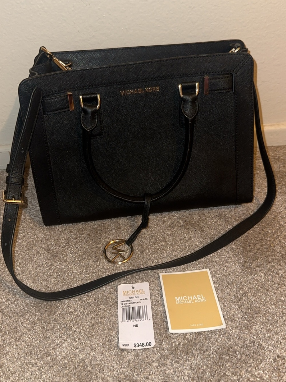 Michael Kors Dillon Leather-Look Tote in Black NWT